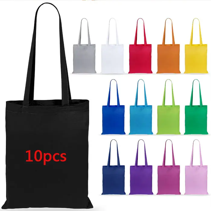 Hot Sale Blank Canvas Shopping Totebag Reusable Natural Organic Cloth Grocery Cotton Canvas Tote Bag with Custom Printed Logo