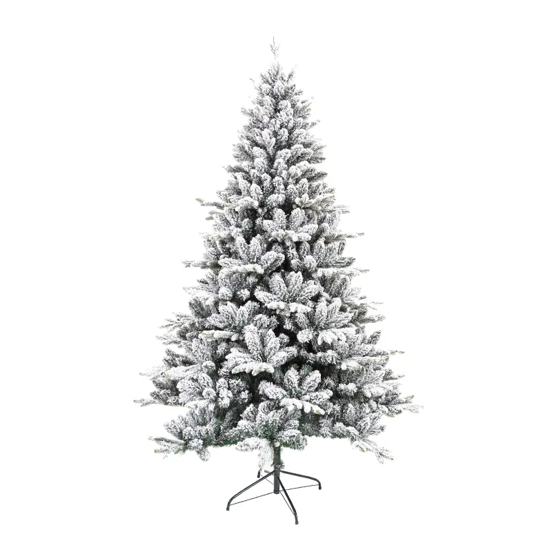 4-7FT חומר PVC שלג באיכות גבוהה להתאמה אישית צבע גודל חומר קישוט עץ חג המולד עם בסיס מתכת