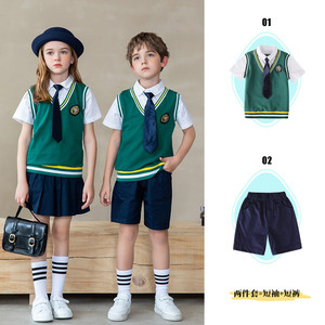 OEM工厂供应学生校服可爱英式学校表演校服