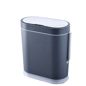 Mini cubo de basura inteligente con tapa, cubierta interior de plástico para contenedor de basura para cocina, dormitorio, oficina, incluye cepillo de baño - Product Image 2