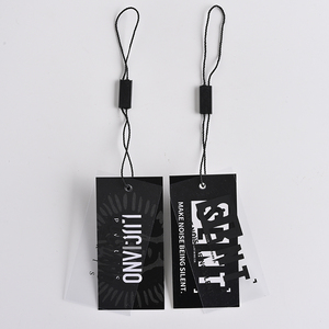 Etiquetas colgantes de ropa de papel ecológicas personalizadas con cuerda, etiquetas colgantes de ropa impresas con logotipo de nombre barato para zapatos y bolsos - Product Image 3