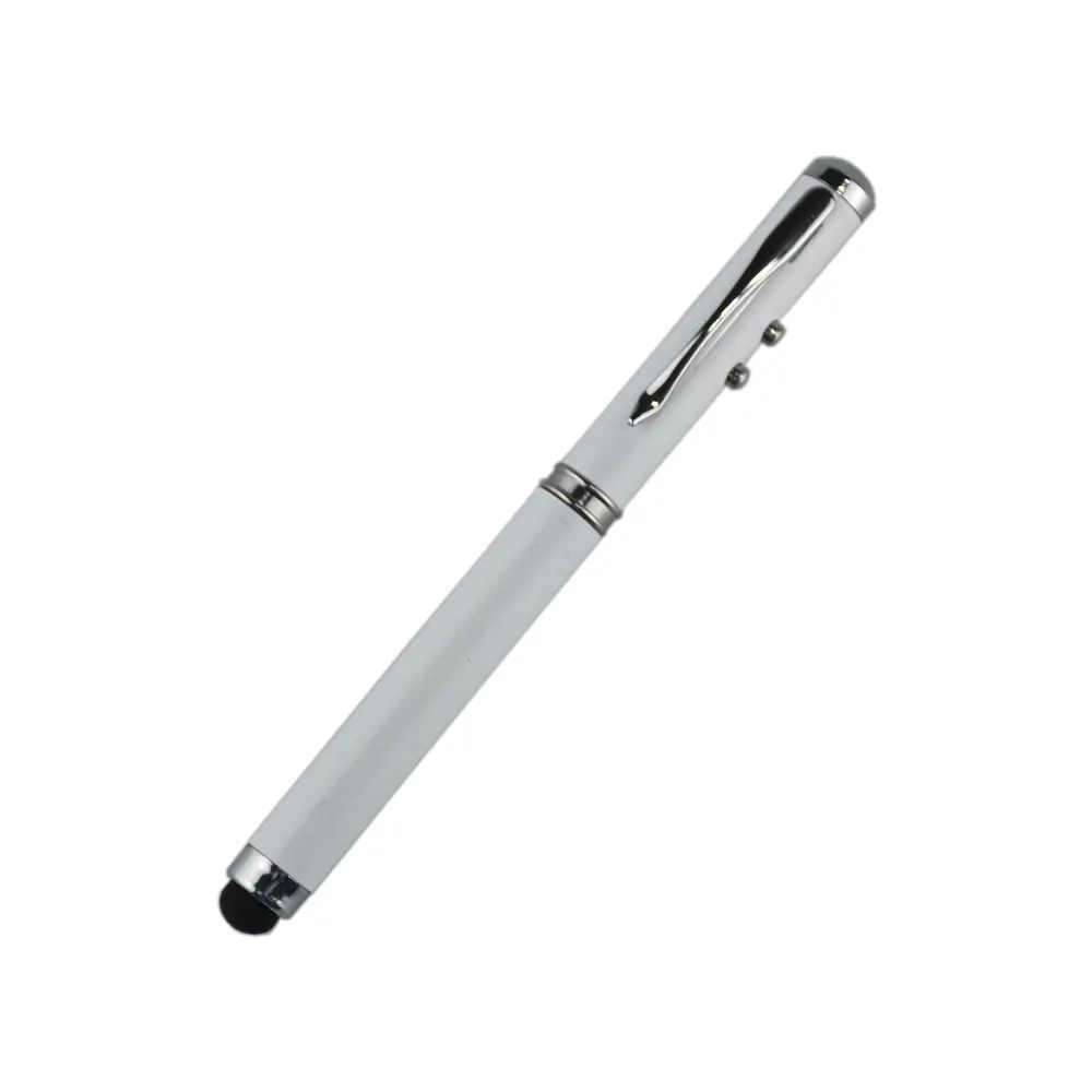 GemFully Stylo populaire 4 en 1 multifonction lampe flash led stylo métal avec logo