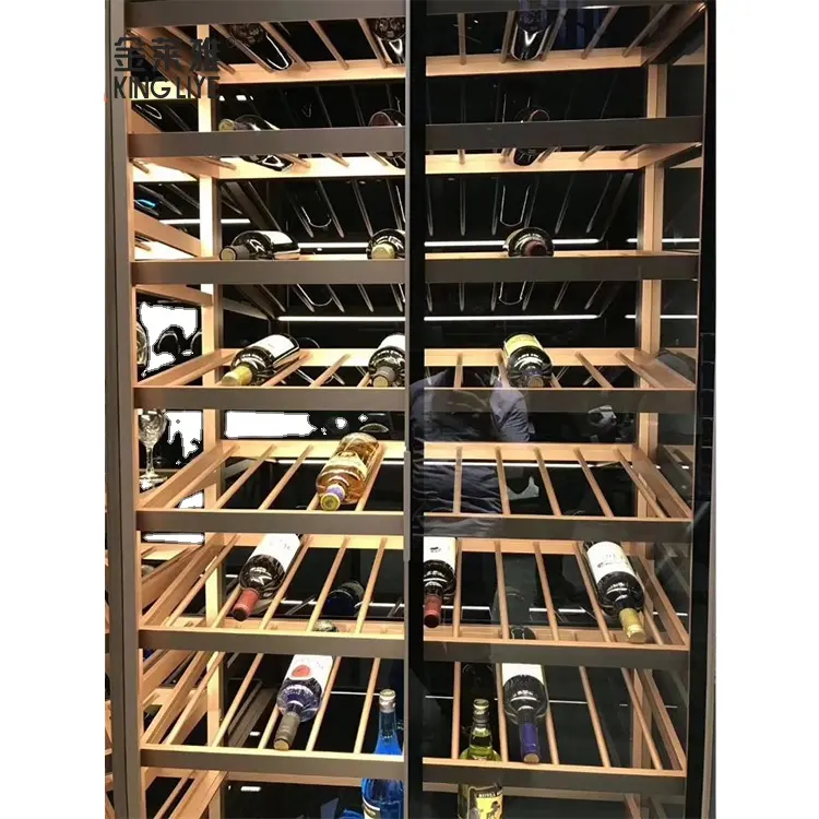 Benutzer definierte Wein Display Regal Glass chrank hängen Weinglas Display Rack Led Light Bar Rack