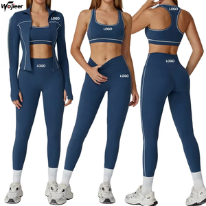 Wojieer Biểu Tượng Tùy Chỉnh Al Yoga Trang Phục Nhà Sản Xuất Phù Hợp Với 3 Mảnh Phụ Nữ Thời Trang Thiết Lập Cho Phòng Tập Thể Dục Mặc Yoga <span class=keywords><strong>Set</strong></span> Cho Phụ Nữ - Product Image 1