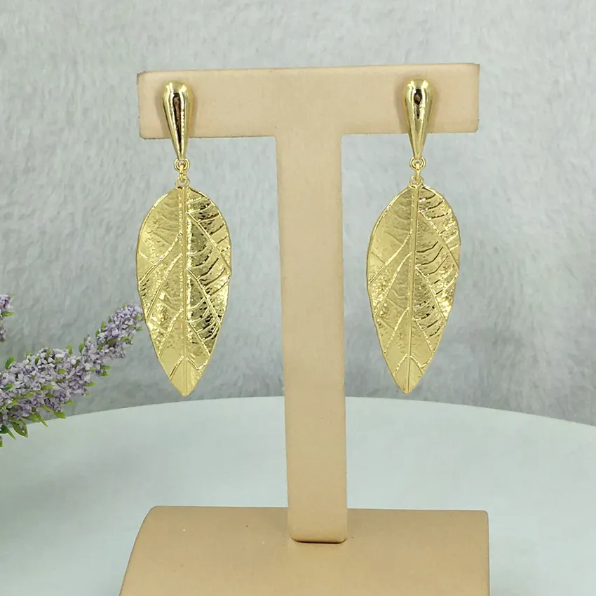 Yuminglai-pendientes de gota chapados en oro de 18K y 24K para mujer, joyería de lujo a la moda, FHK12768