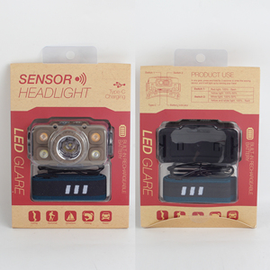 ABS multifuncional tres fuentes de luz con función de pantalla de alimentación tipo-c Faro de inducción de carga recargable - Product Image 2