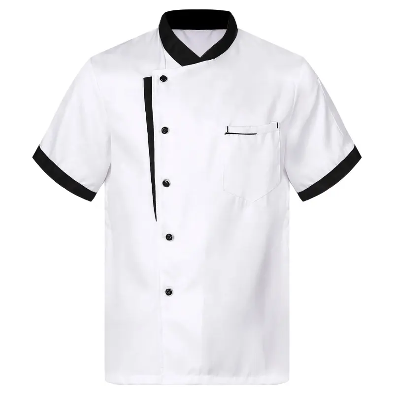 Cappotto da cuoco traspirante Unisex a manica corta da donna da uomo giacca mensa ristorante uniforme da cucina