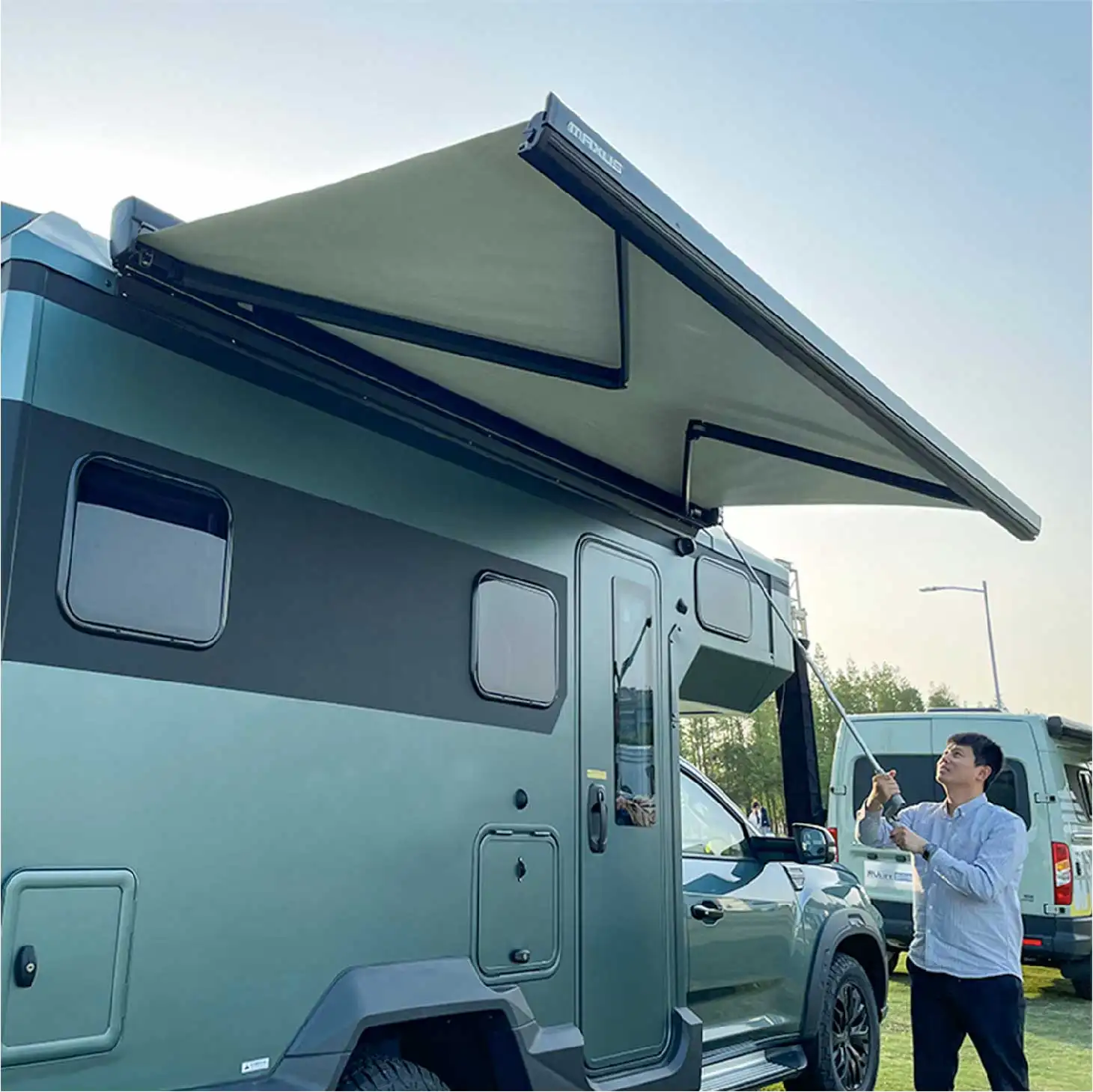 Awnlux Durável RV Caravan Motorhome Camper Van Toldo Com Tira LED