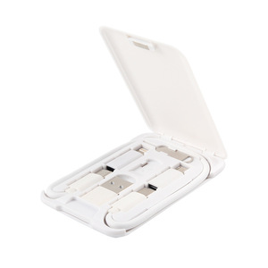 卡形迷你USB旅行充电套件可携带USB充电电缆套件多适配器sim卡储物盒 - Product Image 4