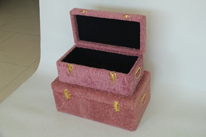 2 Set Vintage gövde kutusu kadife depolama gövde ev dekorasyon ve organizasyon - Product Image 6