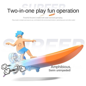 AiJH Amphibious RC Cars 2 in 1 Rowing Boats Mini Rc Surfboard Boats 2.4G Cool Rc Surfboard Cars <strong>Toys</strong>