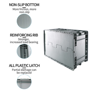 ZNTB008 Multiple Colors and Sizes Accept Customized logo <strong>Stack</strong> <strong>Nest</strong> Attached Lid <strong>Crate</strong> Storage Boxes - Product Image 3