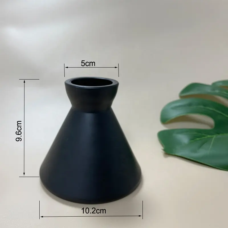 Botella vacía con forma de cono decorativa para aromaterapia, difusor de caña de vidrio, vela, fragancia para el hogar, 200ml