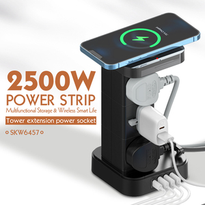 LDNIO SKW6457 Power Extension Cord <strong>Multi</strong> <strong>Function</strong> Charger Tower <strong>Socket</strong> UK Power Strip <strong>with</strong> <strong>USB</strong> Tower Extension <strong>Socket</strong>