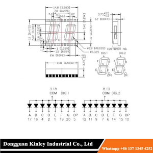 Супер красный 0,3 в 7-ми сегментный 2 цифры smd led дисплейный модуль - Product Image 2