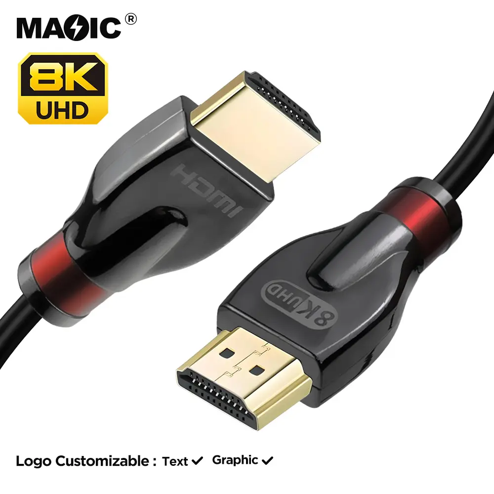 OEM certificado 1,5 m 3M 5M 40Gbps zinkalloy trenzado de alta velocidad Ultra HD Cable Audio y video HDMI a HDMI Kabel 8K HDMI 2,1 Cable