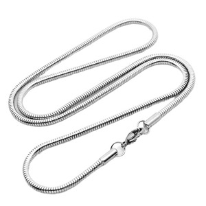 2.4Mm/3.2Mm paslanmaz çelik Snakebone zincir erkek titanyum çelik kolye yuvarlak yılan zinciri Diy eşleştirme zinciri - Product Image 5