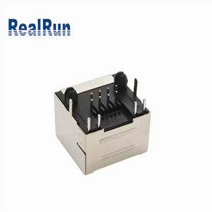 8-pozisyon 8-Contact RJ45 LED Ethernet konektörü Tab-UP 90 derece kurulum sol sarı sağ yeşil kontaklar modüler Jack - Product Image 3