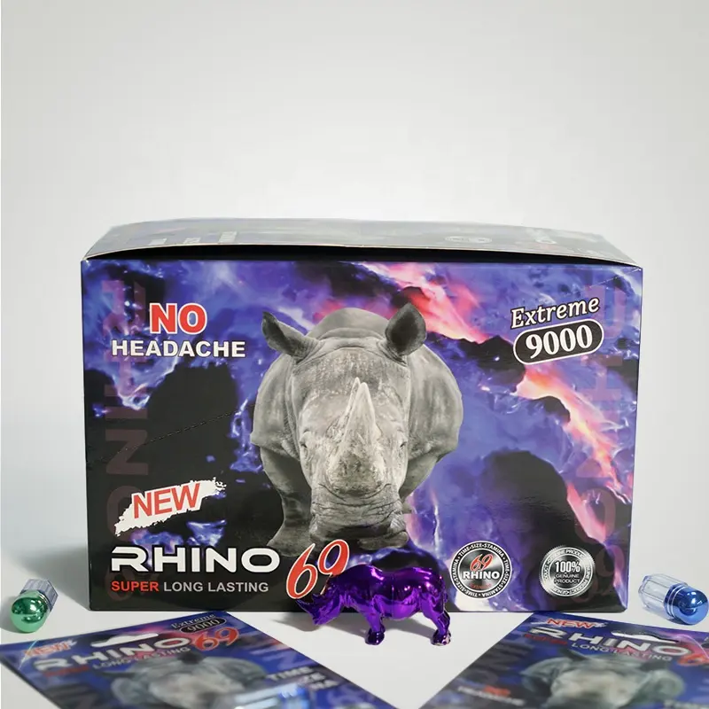 Rhino serie personalizzata RHINO 69-25000 Enhancement Pill Packaging Blister Paper 3D Cards con Display Box