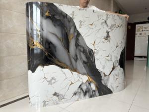 Yeni gelenler mermer pvc altın banyo kabuğu ve sopa duvar karosu <span class=keywords><strong>sticker</strong></span> duvar kağıdı ev dekor köpük kendinden yapışkanlı duvar levhası - Product Image 5