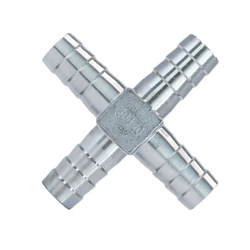 316 304 logam baja tahan karat pipa fleksibel konektor saluran sesuai pesanan selang kopling 4 arah sesuai pesanan