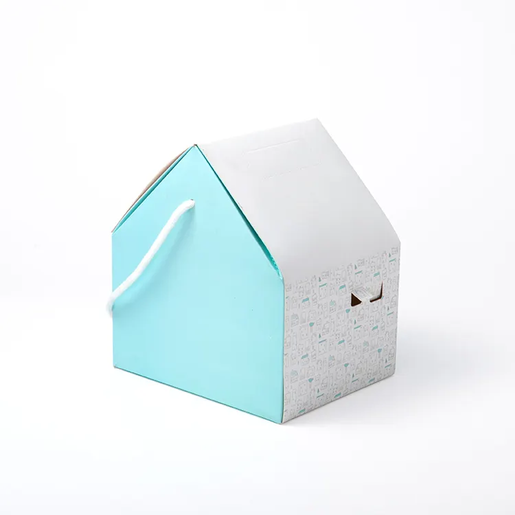 กล่องของขวัญขนมลูกกวาดทำจากกระดาษแข็งพร้อมหูจับสำหรับตกแต่งบ้าน