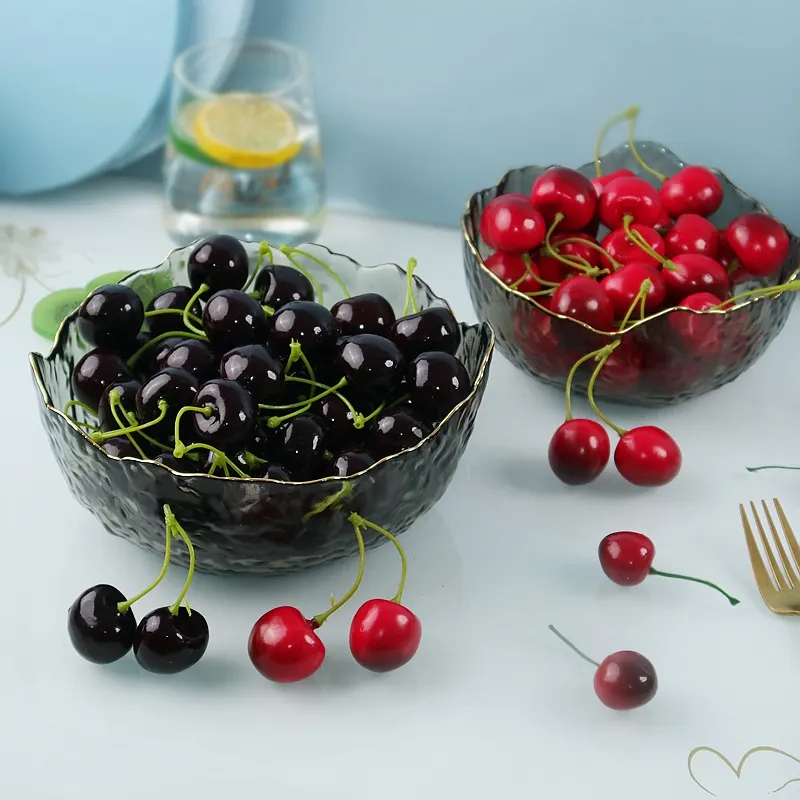 Simulación de fruta de cereza artificial realista modelo de fruta de cereza simulada para accesorios