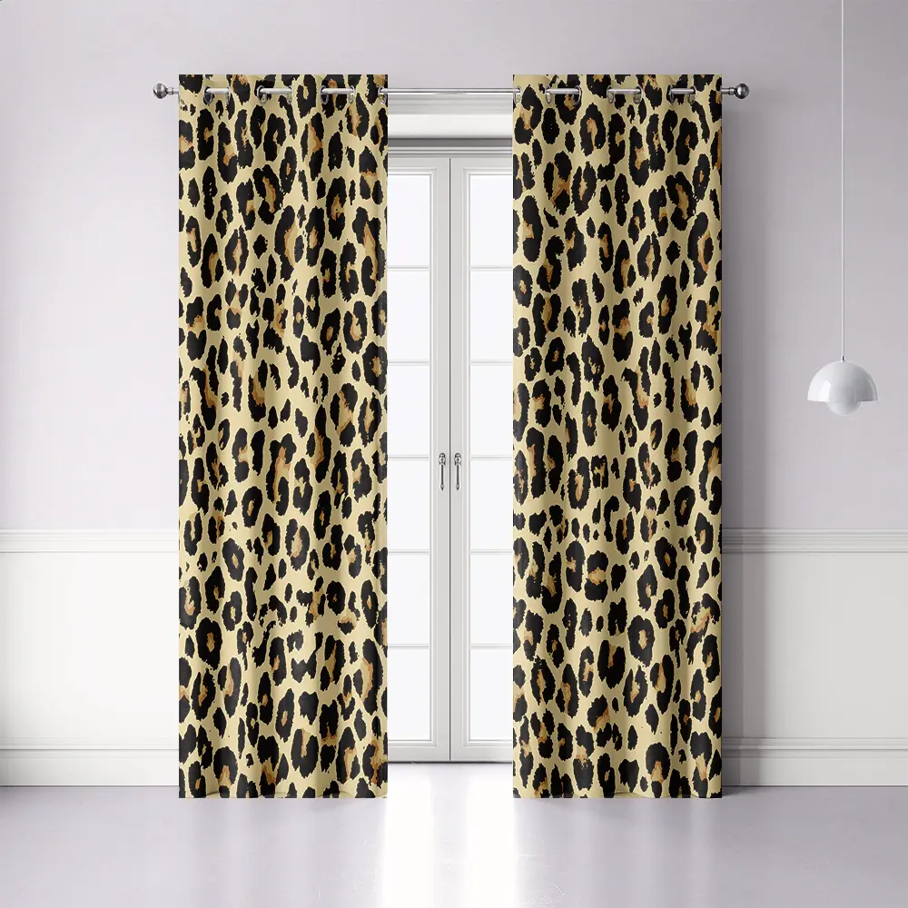 Custom Leopard Print Europeia 3D Paisagem cortinas blackout para sala de estar cortinas blackout janela para quarto