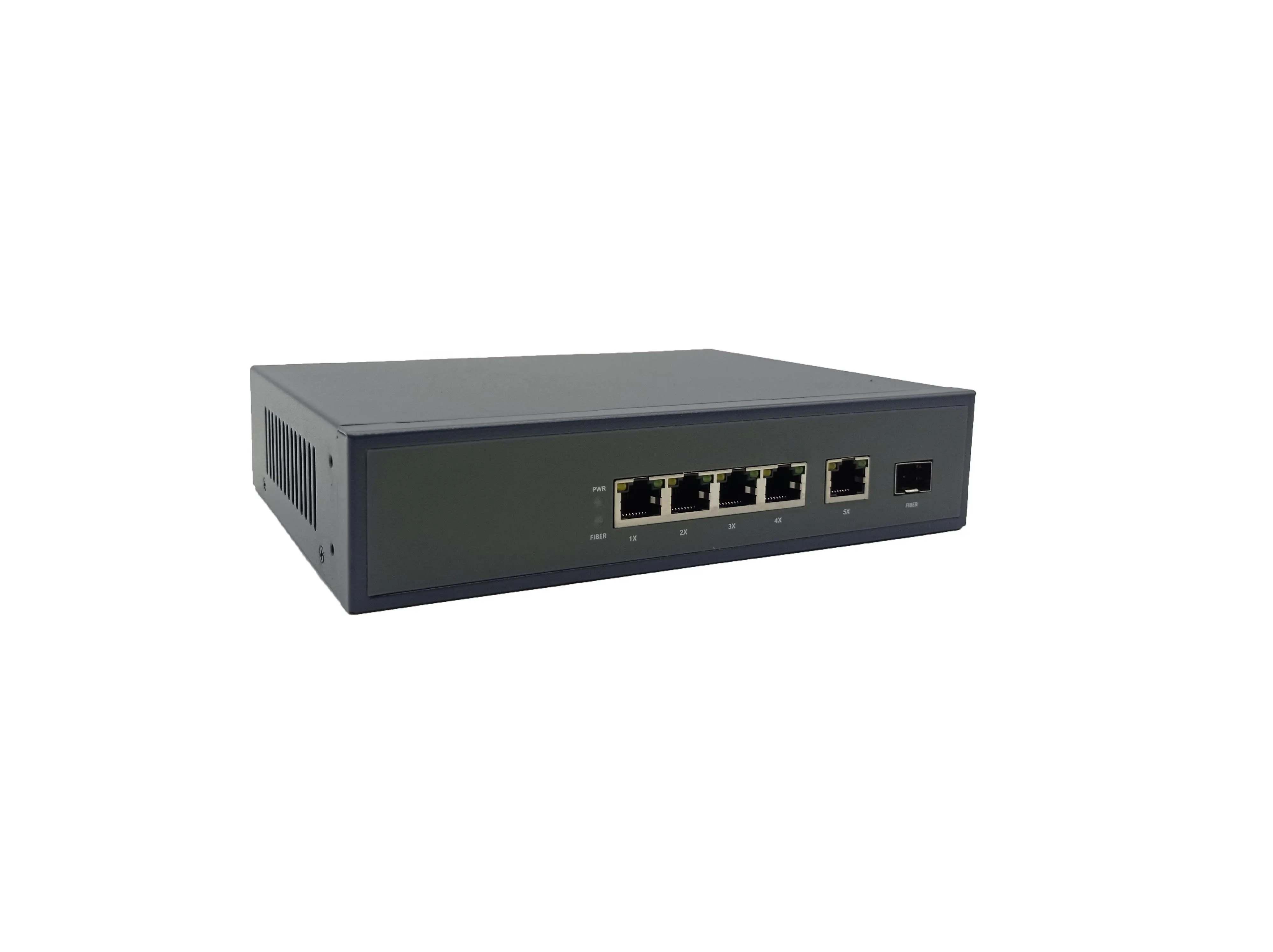 מתג Poe רשת IP עם 4 יציאות למכירה חמה עם 1x 1000M RJ45 ו-1SFP גיגה-ביט עבור מצלמת IP של מכונות סגור