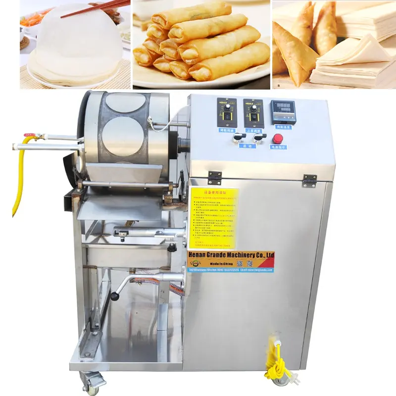 Automatic Samosa Dough Pastry Sheet Machinery Spring Roll Sheet Wrapper Making Machine