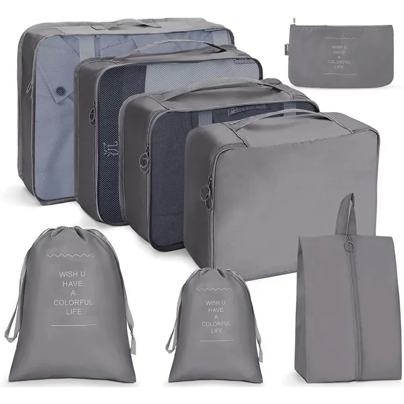 Fabrik Großhandel Multifunktions-Reiseorganisator-Taschen-Set Multifunktion Gepäckpackung Würfel Kleidung Wäschetaschen Körbe