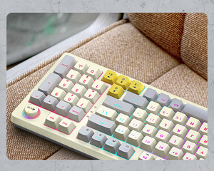 Teclado TWOLF T50, 97 teclas, interruptor azul intercambiable en caliente, tecla personalizada para juegos de ordenador, USB con cable, luz RGB, Teclado mecánico Led