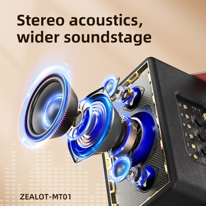 ZEALOT MT01 60W Retro Portable Speaker with Aux <strong>Input</strong>, USB Port, TF Card for Home Office Bookshelf, Battery Powered Stereo Sound - Product Image 5