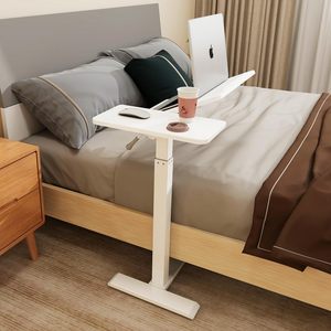 SCUQI Adjustable 27'-40&quot; Height Pneumatic Overbed <strong>Table</strong> with Split Top Tilting Bedside Tray <strong>Rolling</strong> Laptop <strong>Computer</strong> Desk - Product Image 6