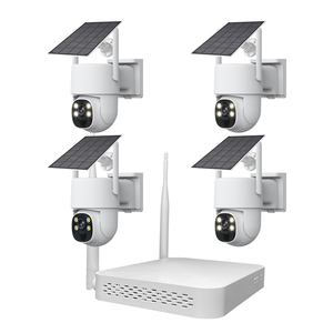 Kit DE SEGURIDAD inalámbrico solar de 4 canales y 4MP con detección de movimiento de Audio bidireccional Bullet Night Vision Cloud Data Storage-CCTV NVR System - Product Image 1