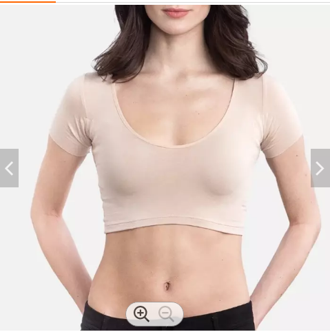 Top corto da donna con scollo rotondo