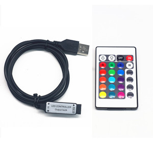 LED5V24 Кнопка ИК мини инфракрасный беспроводной пульт дистанционного управления RGB красочный контроллер с USB штекером - Product Image 5