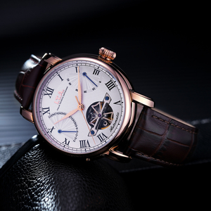 Luxury Mechanical Automatic Analog <strong>Watch</strong> Stainless Steel MIYOTA Leather Strap Glass Dial Window Simple Fashion Business Men - Product Image 3
