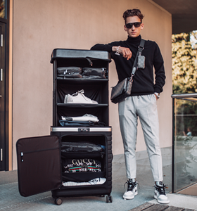 Cosmo đỏ của phụ nữ Du Lịch VaLi bán buôn pull-up Xe đẩy tủ quần áo di động hành lý với bao bì cao cấp - Product Image 5