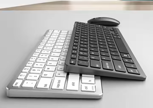 Juego de teclado y ratón inalámbricos recargables de 2,4G Teclado y ratón Bluetooth ergonómico delgado para PC Notebook