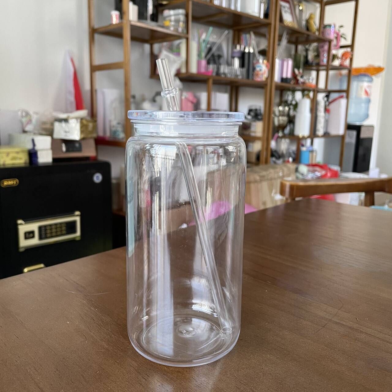 H2.0 16oz plastic can with clear pp lid