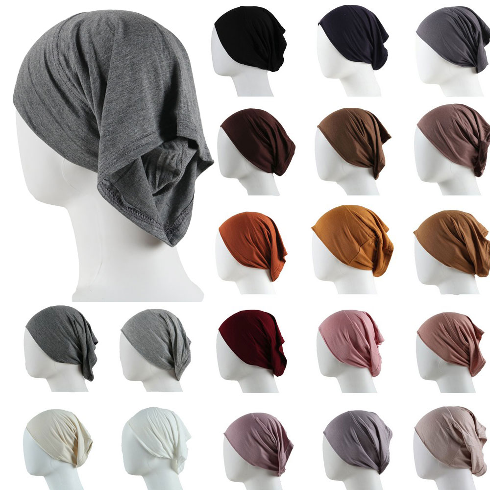 Inner Hijab Caps Wholesale Stretchy Cotton Jersey bonnet hijab  For Muslim Women Under scarves