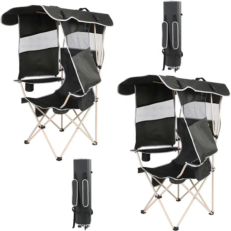 Pêche pique-nique Camping métal pas cher pliable plage et chaise de jardin Portable sac à dos chaise de plage pliante avec parasol