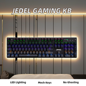 KL138คีย์บอร์ดกลไกแบบเต็มปุ่ม104ปุ่มคีย์บอร์ดเกมแสงสีสันสดใสสำหรับพีซีเดสก์ท็อปแบบมีสาย USB คอมพิวเตอร์พร้อมคุณสมบัติการเล่นเกม - Product Image 4