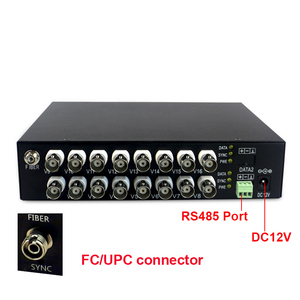 1080P AHD 16通道视频到光纤转换器16端口bnc，带RS485到闭路电视摄像机系统的光纤发射器接收器 - Product Image 3