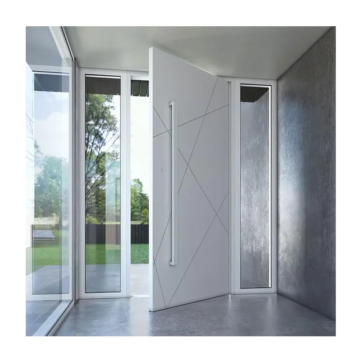 US Villa Puerta de entrada principal Diseño moderno Pivote Puertas delanteras de madera Puertas de entrada