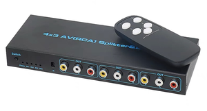 Supports <strong>Video</strong> L/R Stereo <strong>Audio</strong> 4-way RCA <strong>Switch</strong> 4in 3out Cctv <strong>Video</strong> Distribution Amplifier Distributor AV(RCA) Splitter&amp;<strong>switch</strong> - Product Image 5
