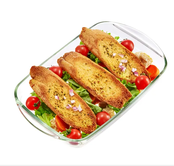 Linuoカスタマイズ可能プリントBpaフリーネスティング高ホウケイ酸ガラスベーキングディッシュパンケーキパン