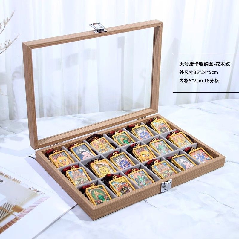 Thangka amulet storage box - pear wood grain