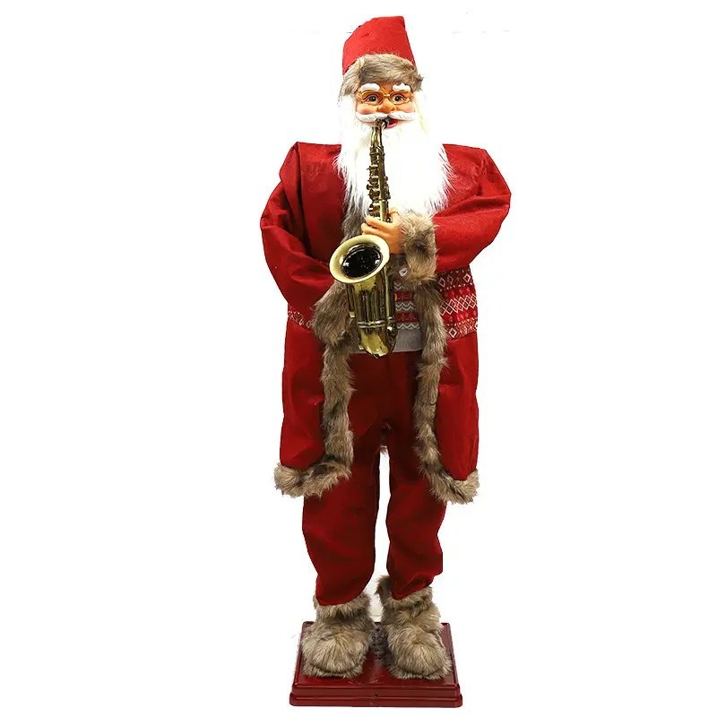 Decorazioni natalizie commerciali babbo natale danza elettrica in movimento decorazioni natalizie all'aperto grande babbo natale con musica